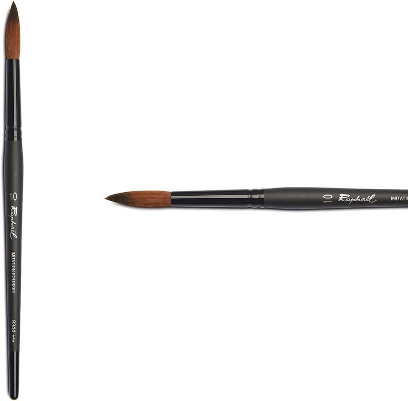 Raphael Stradivarius Synthetic Kolinsky Watercolor Brush, Round, 10 - Image 1